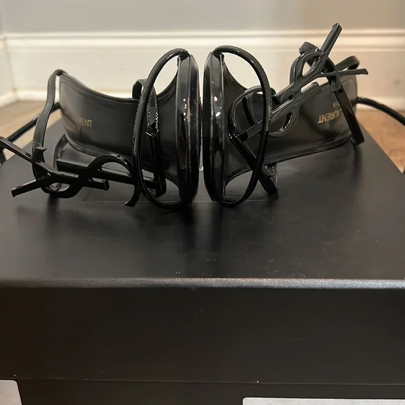 Saint Laurent Cassandra 110 Black Patent Leather Sandal size 39 - Picture 9 of 11